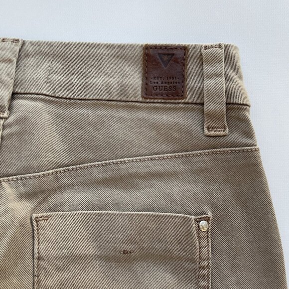 Guess Women’s Athletic Zip Skinny Jean In Khaki Ankle Zip Cropped Leg Size 25 - Picture 13 of 13